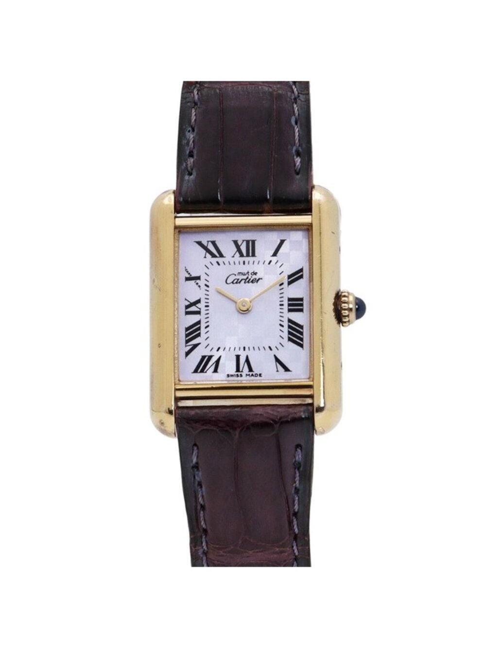 Cartier Must Tank Vermeil Christmas Exclusive SM Watch Purple Dial